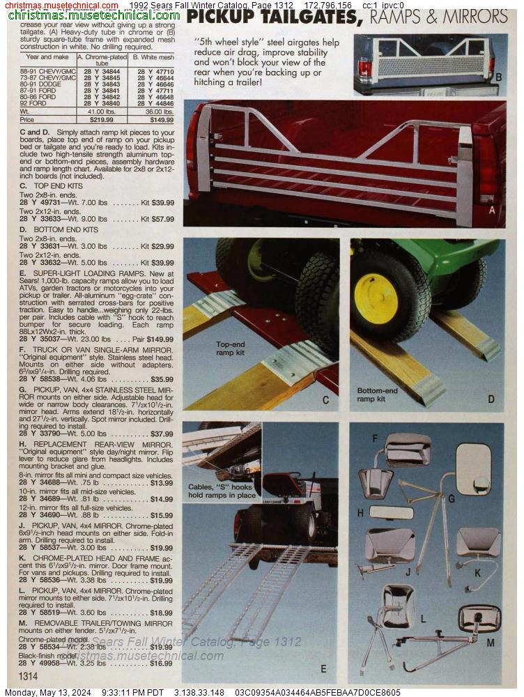 1992 Sears Fall Winter Catalog, Page 1312