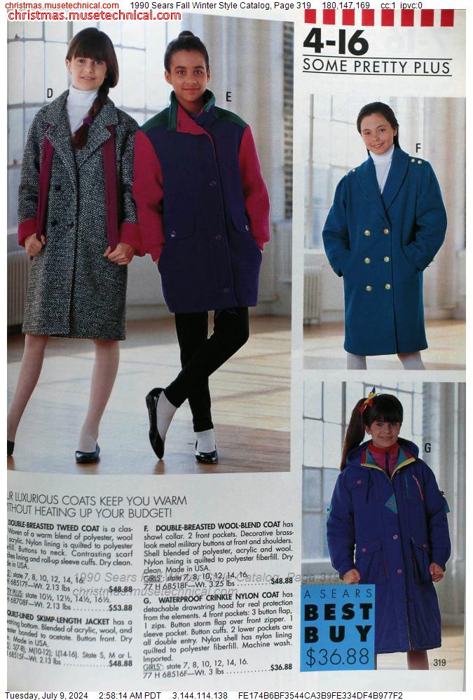 1990 Sears Fall Winter Style Catalog, Page 319