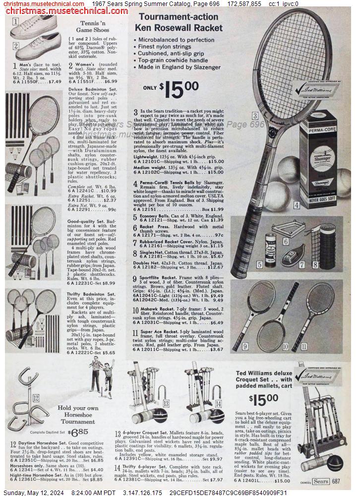 1967 Sears Spring Summer Catalog, Page 696
