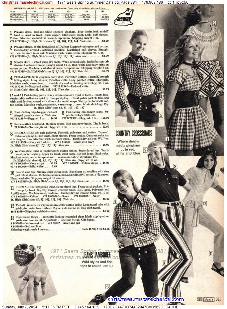 1971 Sears Spring Summer Catalog, Page 381