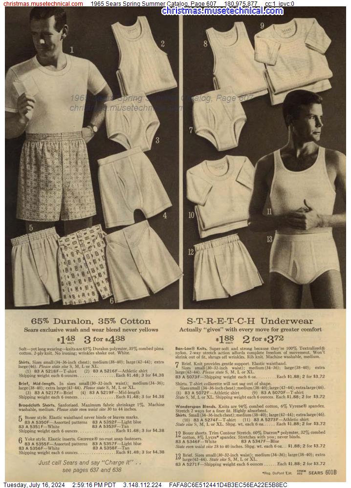 1965 Sears Spring Summer Catalog, Page 607