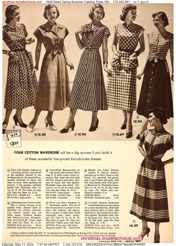 1949 Sears Spring Summer Catalog, Page 155