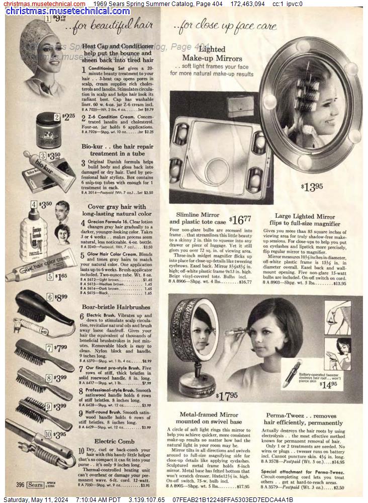 1969 Sears Spring Summer Catalog, Page 404