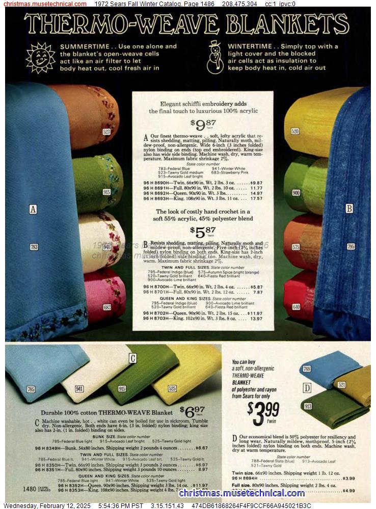 1972 Sears Fall Winter Catalog, Page 1486