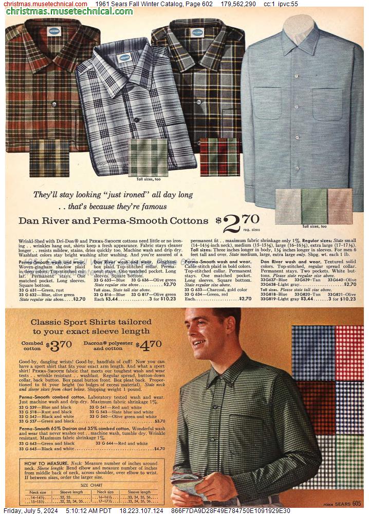 1961 Sears Fall Winter Catalog, Page 602