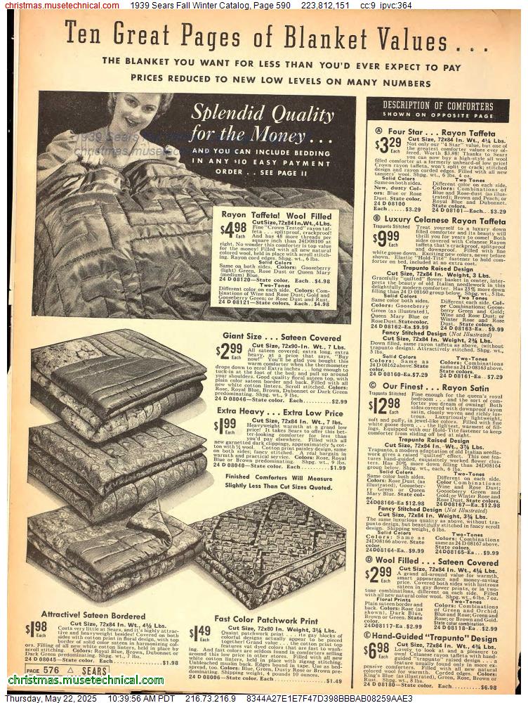 1939 Sears Fall Winter Catalog, Page 590