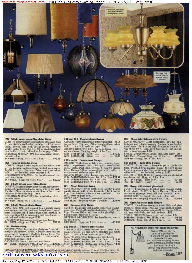 1980 Sears Fall Winter Catalog, Page 1363