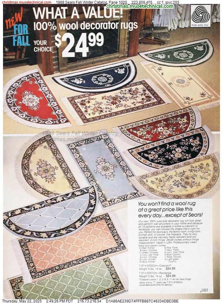 1988 Sears Fall Winter Catalog, Page 1020