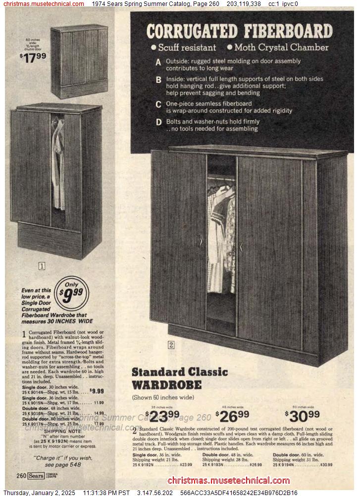 1974 Sears Spring Summer Catalog, Page 260