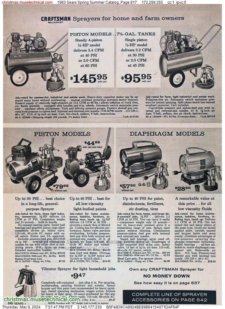 1963 Sears Spring Summer Catalog, Page 817