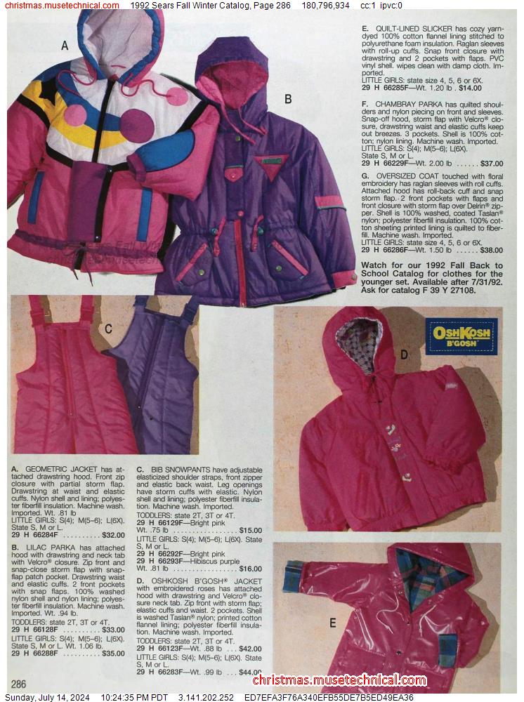1992 Sears Fall Winter Catalog, Page 286