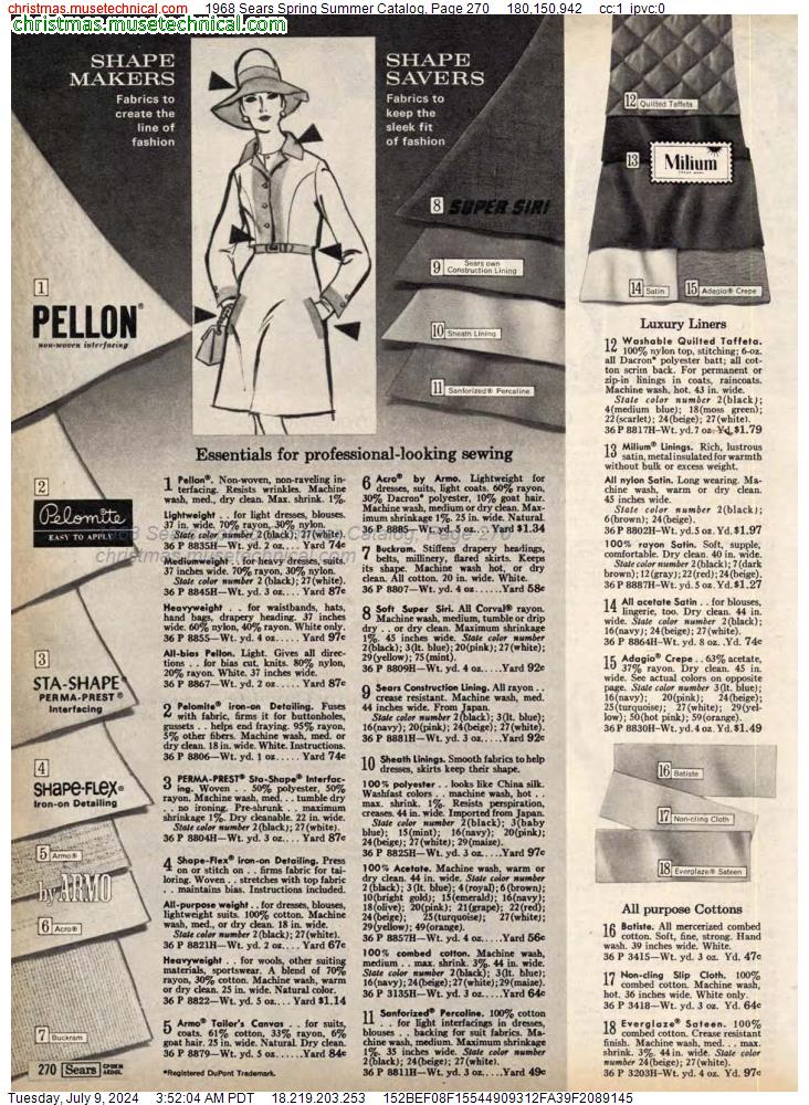 1968 Sears Spring Summer Catalog, Page 270