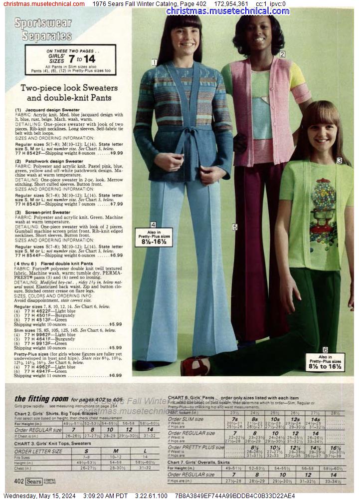 1976 Sears Fall Winter Catalog, Page 402