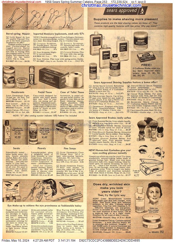 1958 Sears Spring Summer Catalog, Page 253