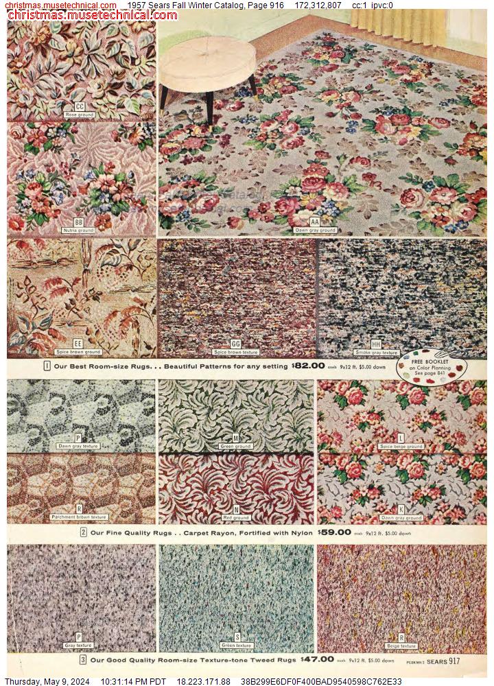1957 Sears Fall Winter Catalog, Page 916