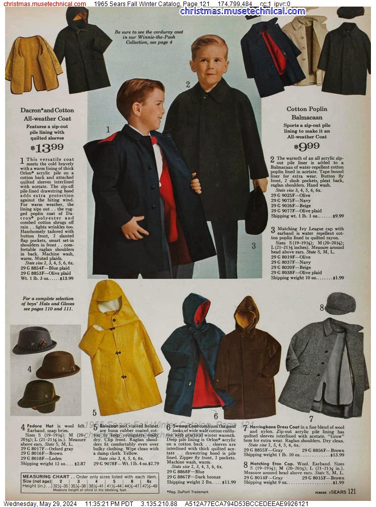 1965 Sears Fall Winter Catalog, Page 121