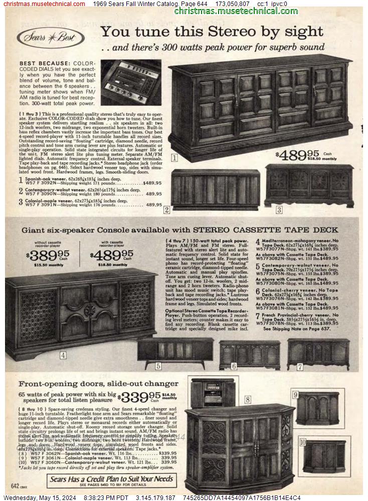1969 Sears Fall Winter Catalog, Page 644