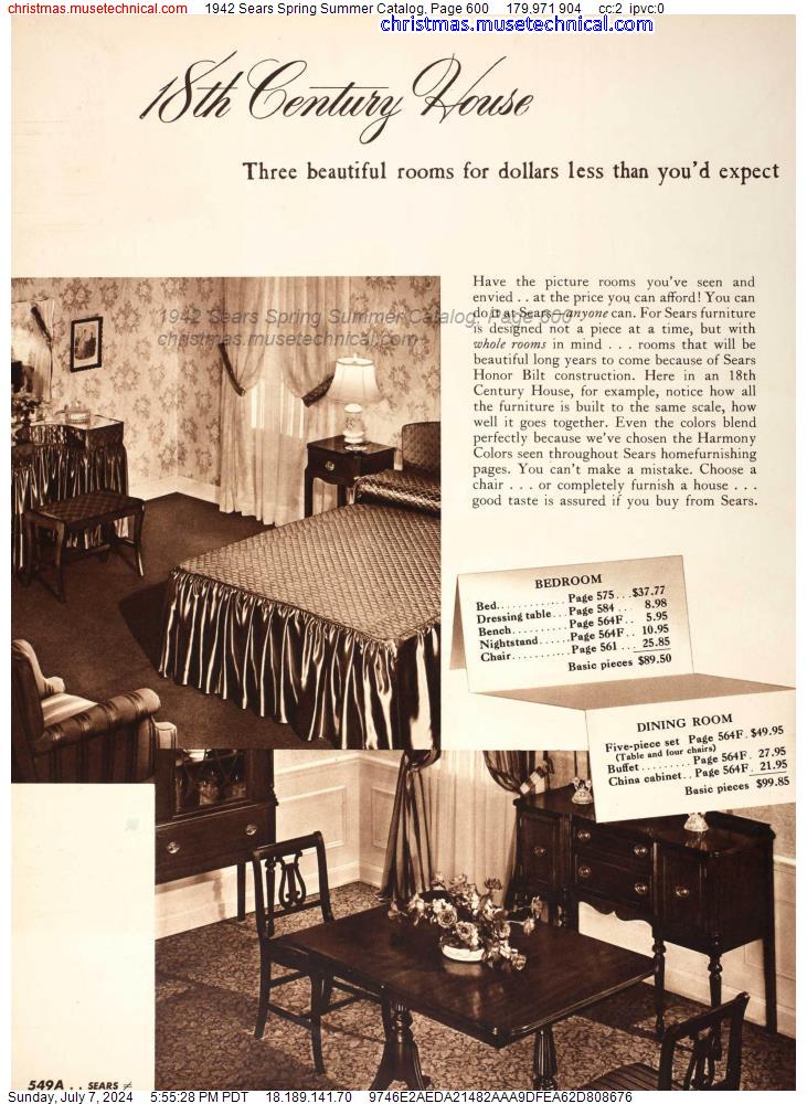 1942 Sears Spring Summer Catalog, Page 600