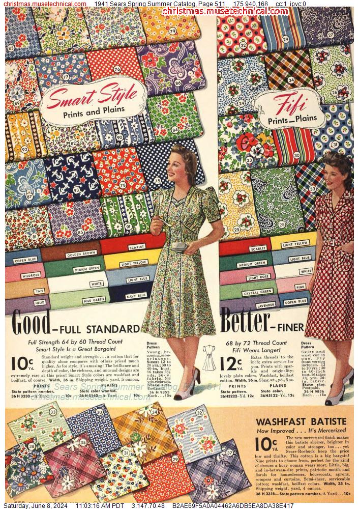 1941 Sears Spring Summer Catalog, Page 511
