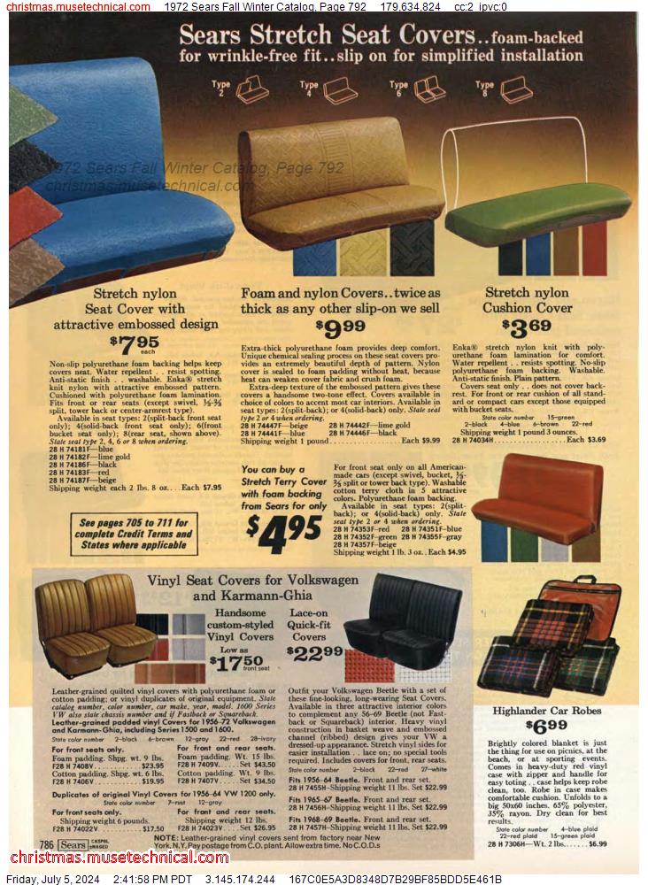 1972 Sears Fall Winter Catalog, Page 792