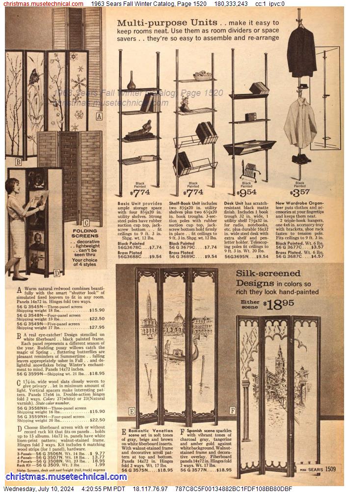 1963 Sears Fall Winter Catalog, Page 1520