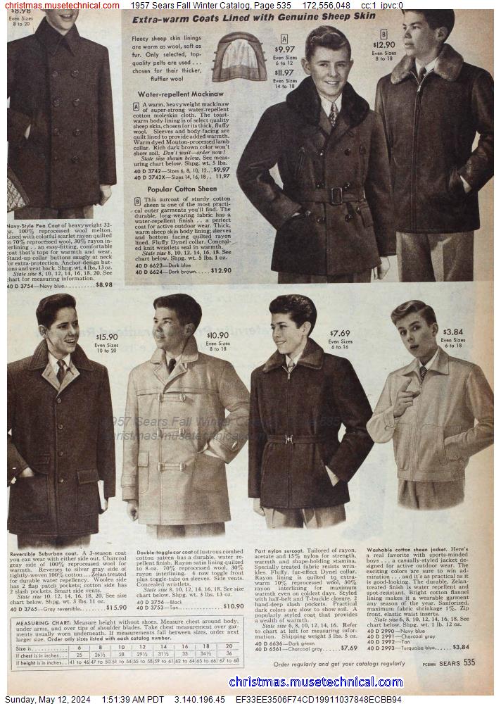 1957 Sears Fall Winter Catalog, Page 535