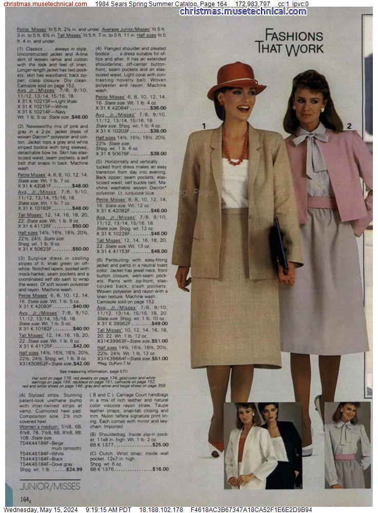 1984 Sears Spring Summer Catalog, Page 164