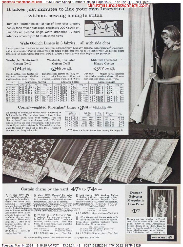 1966 Sears Spring Summer Catalog, Page 1529
