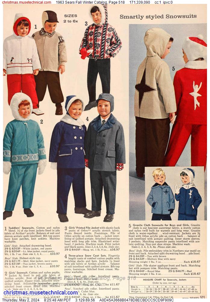 1963 Sears Fall Winter Catalog, Page 518