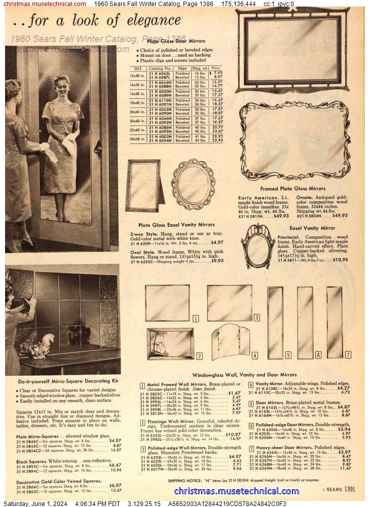 1960 Sears Fall Winter Catalog, Page 1386