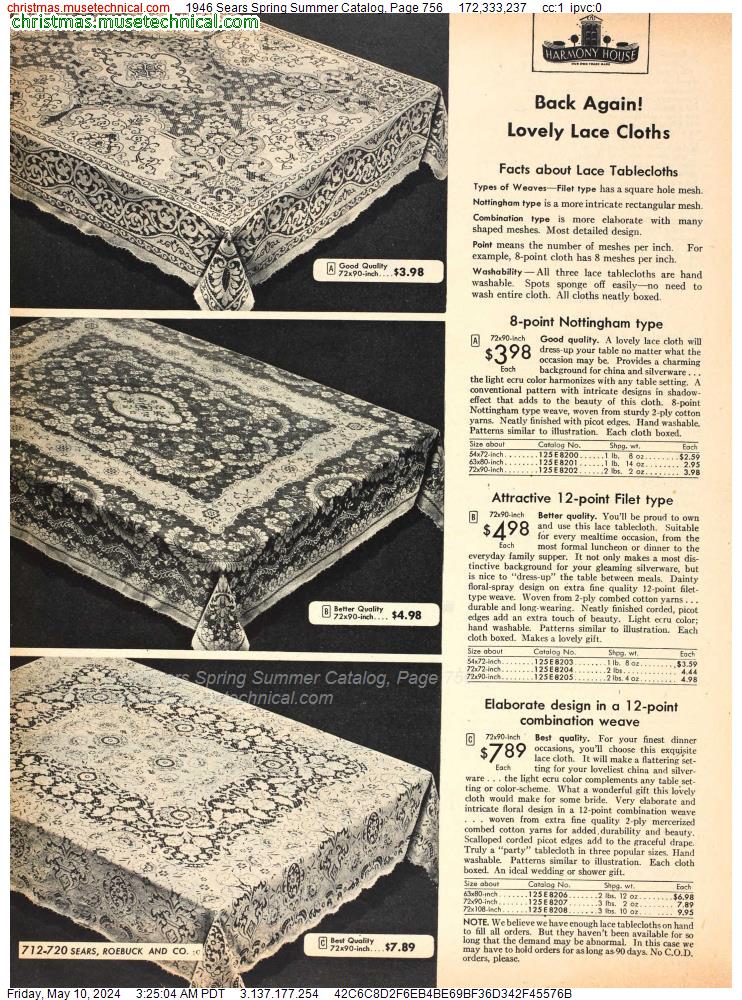 1946 Sears Spring Summer Catalog, Page 756