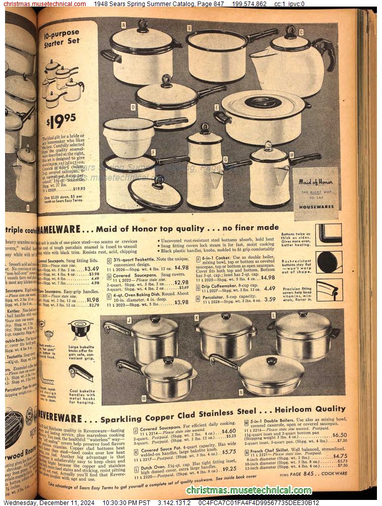 1948 Sears Spring Summer Catalog, Page 847