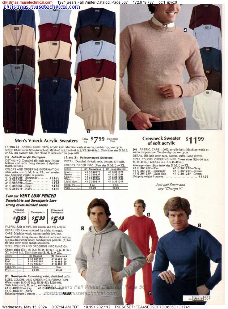 1981 Sears Fall Winter Catalog, Page 567