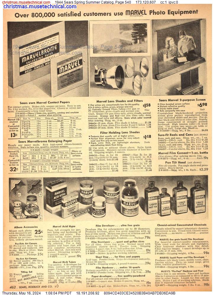 1944 Sears Spring Summer Catalog, Page 540