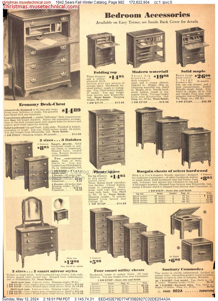 1942 Sears Fall Winter Catalog, Page 982