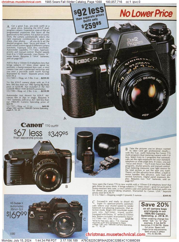 1985 Sears Fall Winter Catalog, Page 1088