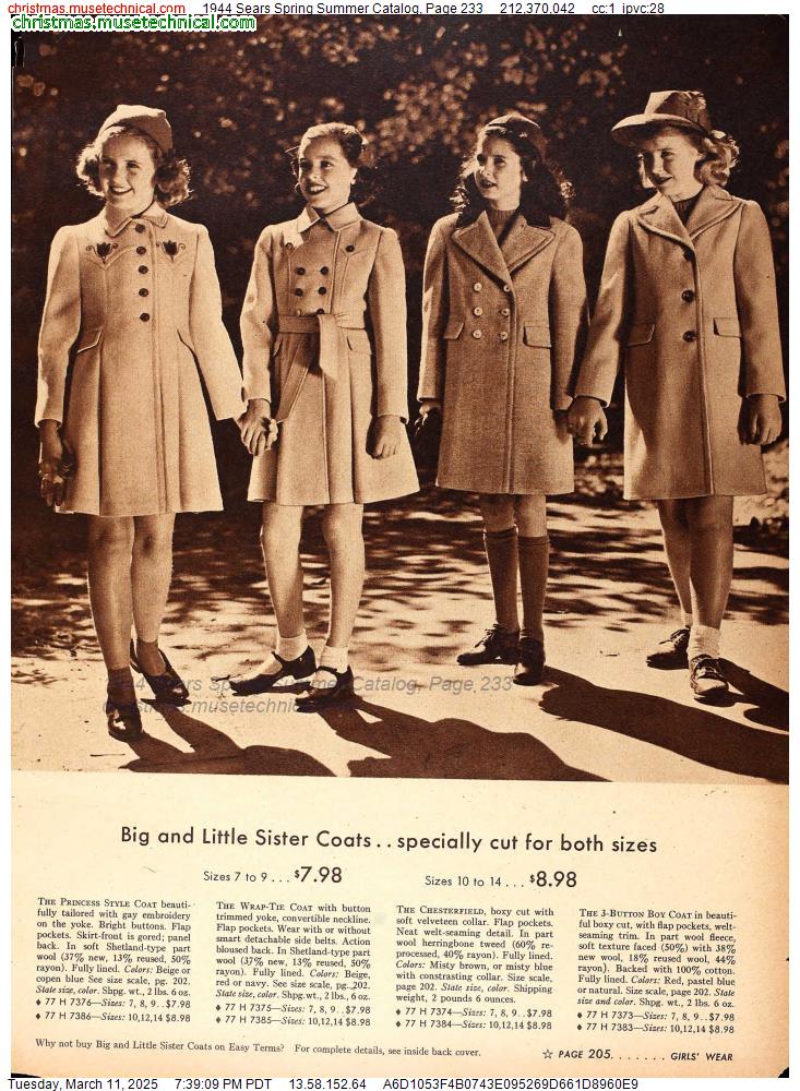 1944 Sears Spring Summer Catalog, Page 233