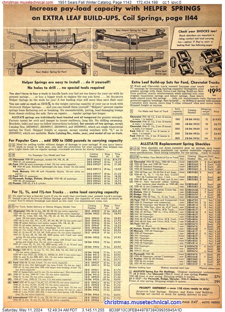 1951 Sears Fall Winter Catalog, Page 1143