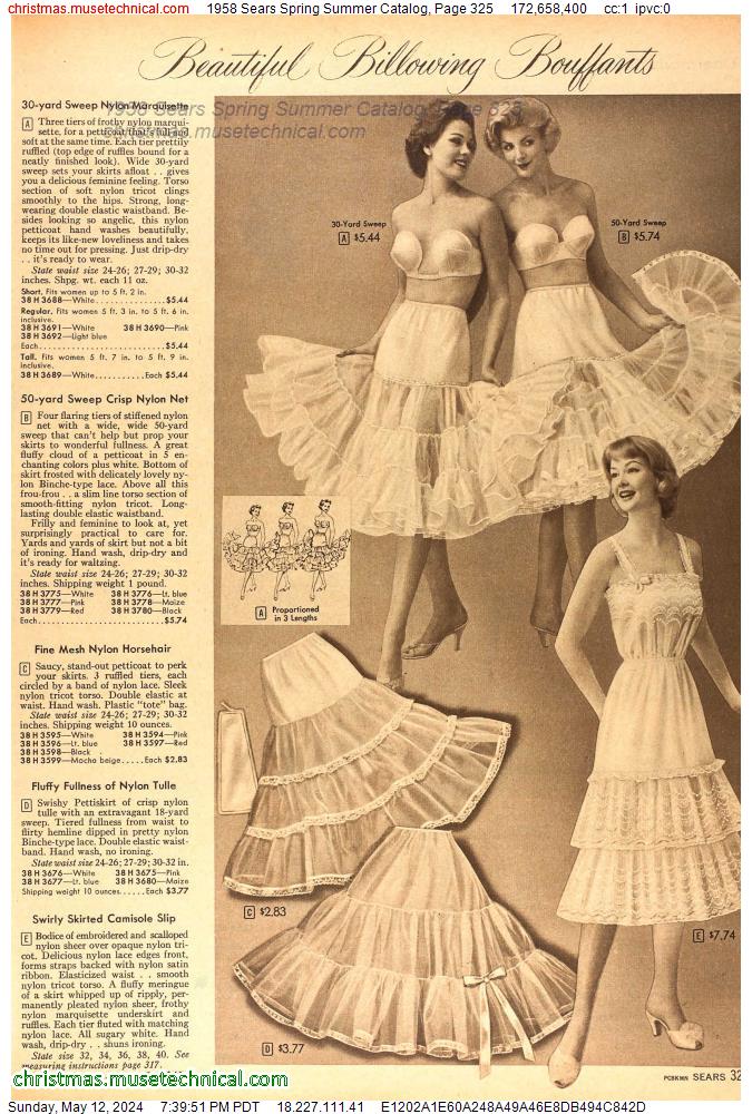 1958 Sears Spring Summer Catalog, Page 325