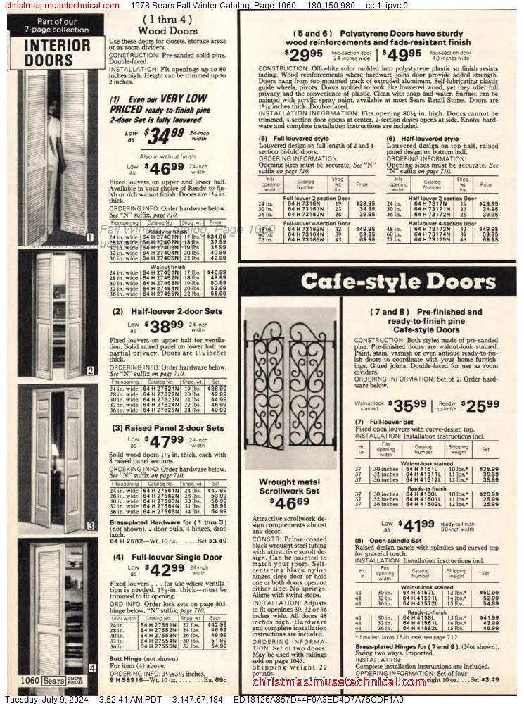 1978 Sears Fall Winter Catalog, Page 1060