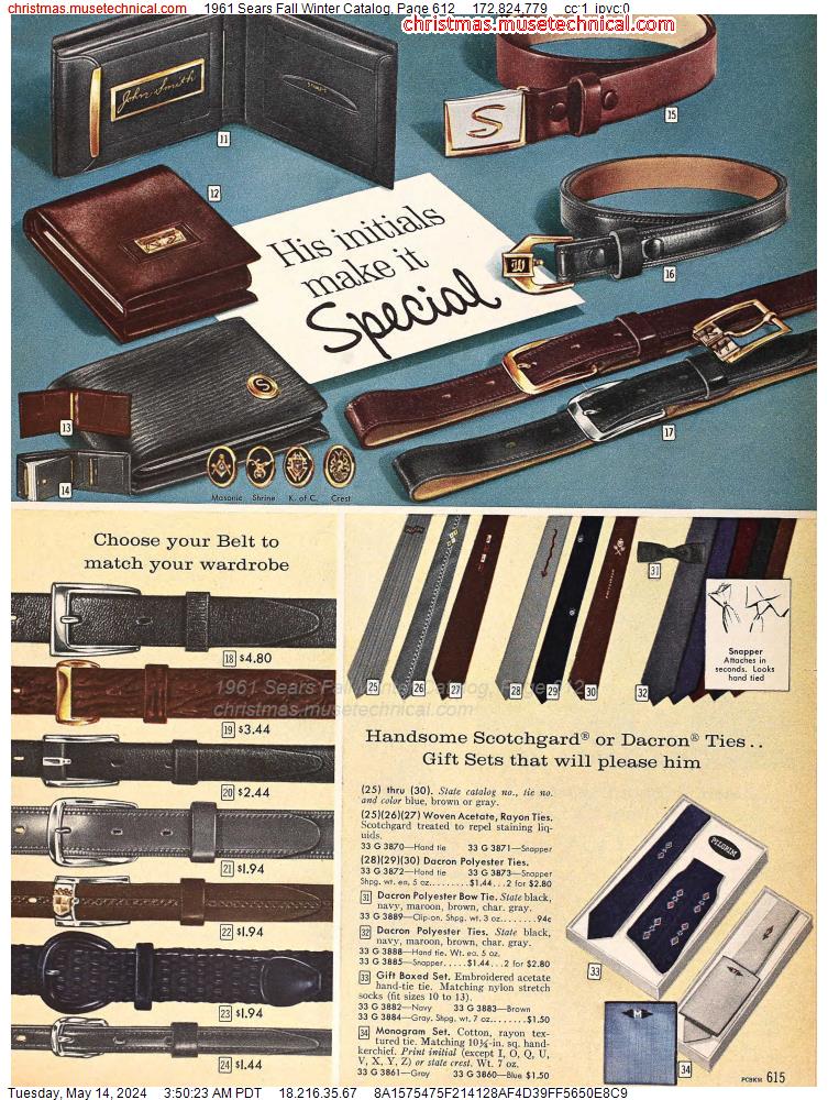 1961 Sears Fall Winter Catalog, Page 612