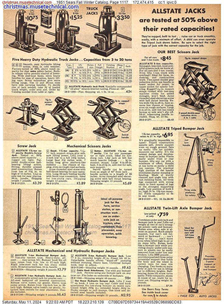 1951 Sears Fall Winter Catalog, Page 1117
