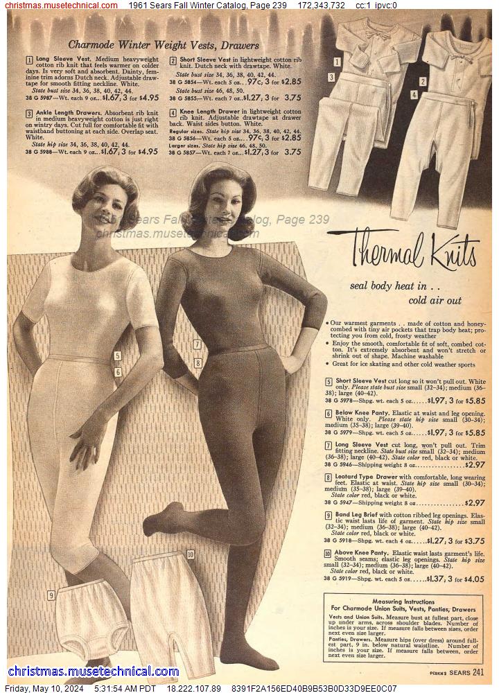 1961 Sears Fall Winter Catalog, Page 239