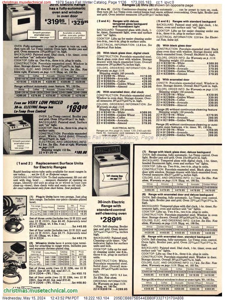 1978 Sears Fall Winter Catalog, Page 1126