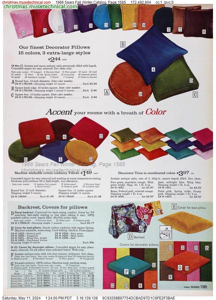 1966 Sears Fall Winter Catalog, Page 1585