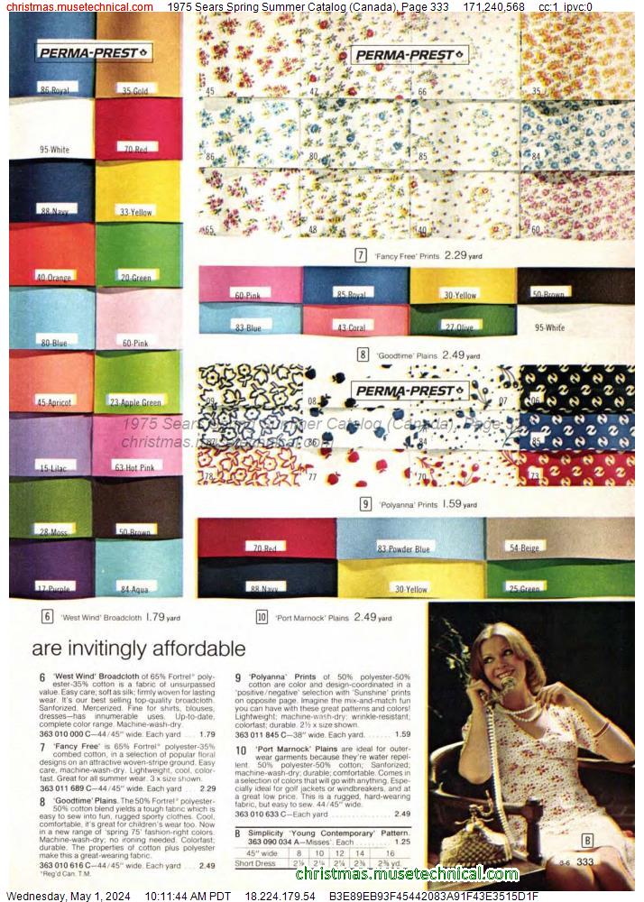 1975 Sears Spring Summer Catalog (Canada), Page 333