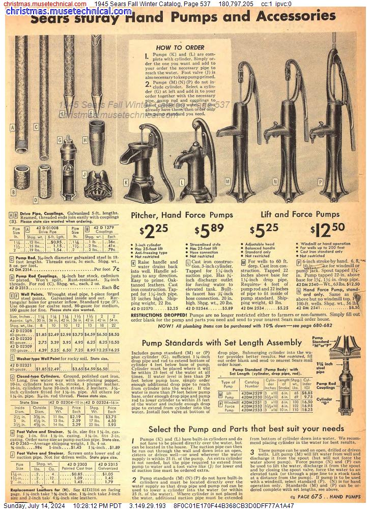 1945 Sears Fall Winter Catalog, Page 537
