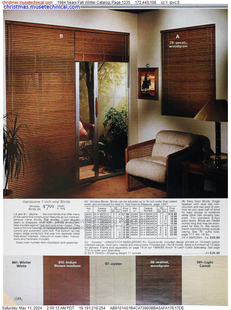 1984 Sears Fall Winter Catalog, Page 1335