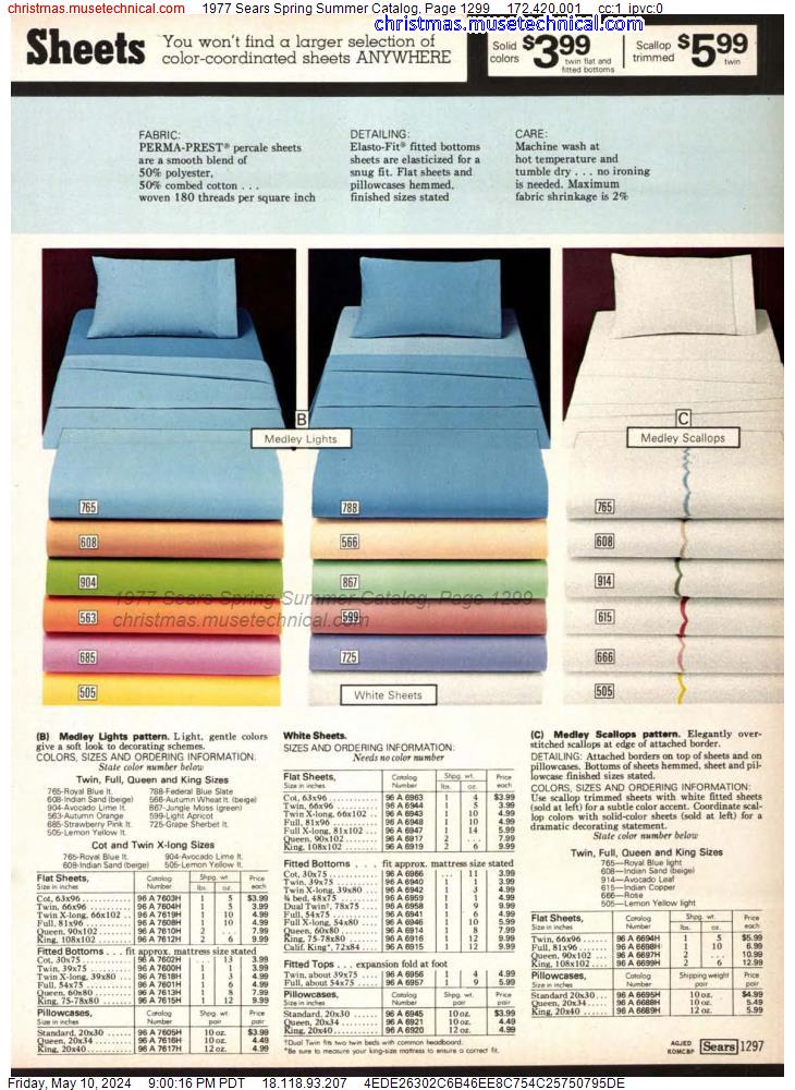 1977 Sears Spring Summer Catalog, Page 1299
