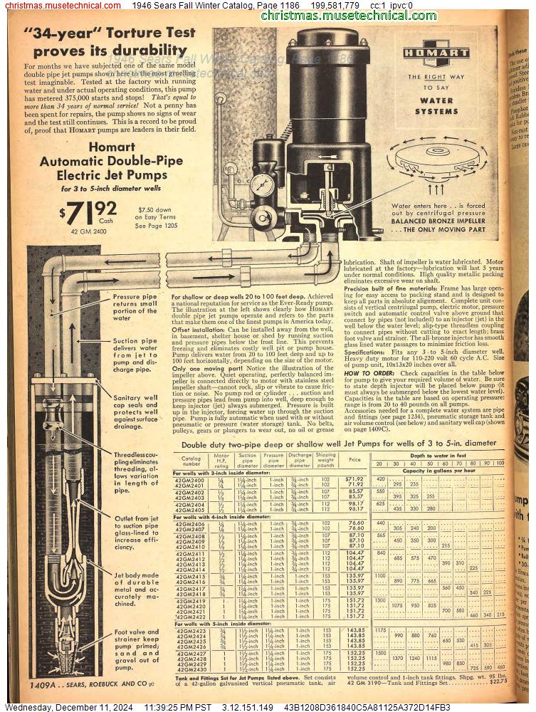 1946 Sears Fall Winter Catalog, Page 1186